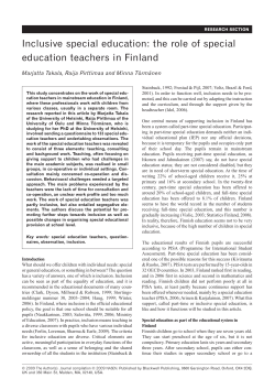 Inclusive special education: the role of special education teachers in