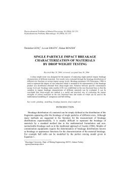 Single particle impact breakage characterization on of materials by