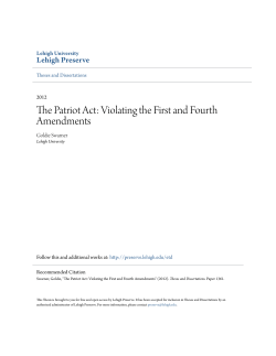The Patriot Act: Violating the First and Fourth Amendments