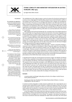 ethnic conflicts and monetary integration in austria