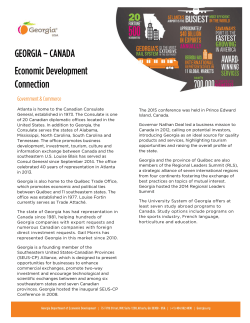 GEORGIA CANADA Connection - Georgia Department of Economic