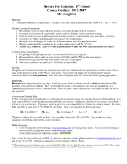 Course Outline Period 5