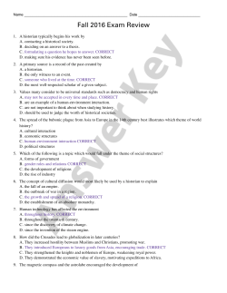 Fall Exam Answer Key