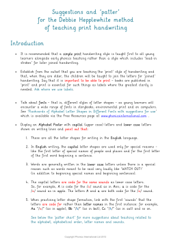 Suggestions and `patter` - Debbie Hepplewhite Handwriting