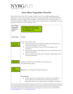 Class Outline 5 - New York Botanical Garden