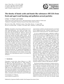 The density of humic acids and humic like substances (HULIS) from