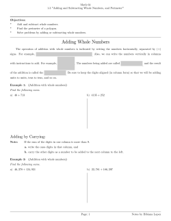 Adding Whole Numbers