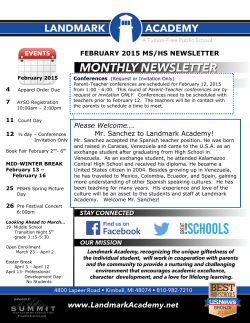 FEBRUARY 2015 MS/HS NEWSLETTER Please Welcome…. Mr