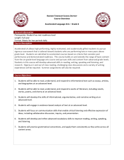 Course Overview - Radnor Township School District