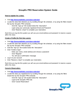 GroupEx PRO Reservation System Guide