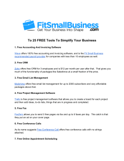 To 25 FREE Tools To Simplify Your Business
