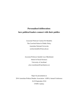Personalised deliberation: how political leaders connect with their