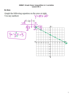 8A-1 Graphing Linear Inequalities