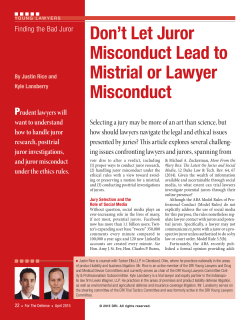 Don`t Let Juror Misconduct Lead to Mistrial or Lawyer