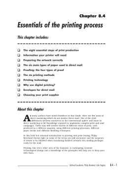 Essentials of the printing process - Institute of Direct and Digital