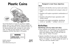 Plastic Coins - Lakeshore Learning