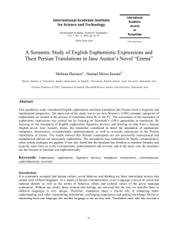 A Semantic Study of English Euphemistic Expressions and Their
