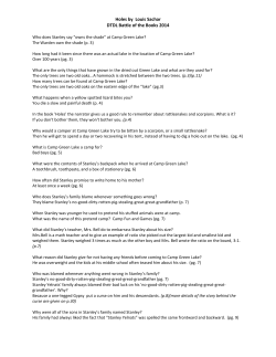 Holes by Louis Sachar DTDL Battle of the Books 2014