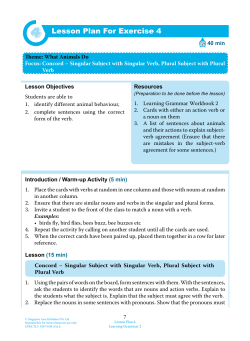 Lesson Plan For Exercise 4 - Singapore Asia Publishers