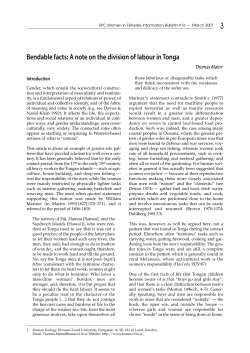 Bendable facts: A note on the division of labour in Tonga