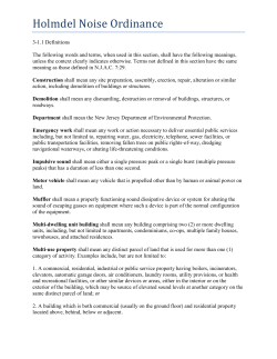 Noise Ordinance - Holmdel Township