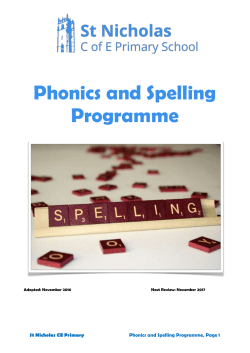 Phonics and Spelling Programme - St Nicholas Primary School