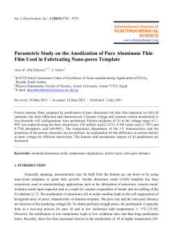Parametric Study on the Anodization of Pure Aluminum Thin Film