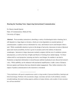 Hearing the Teaching Voice: Improving Instructional Communication