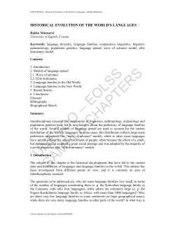 Historical Evolution of the world`s Languages
