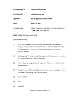 INTERVIEW WITH: James Rosenquist