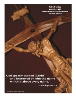 Palm Sunday April 9, 2017 - Immaculate Conception Catholic Church