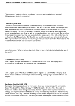 Sources of Inspiration for the Founding of Leonardo Academy