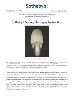 Sotheby`s Spring Photographs Auction
