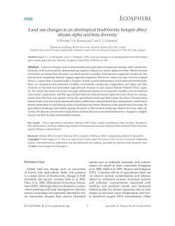 Land use changes in an afrotropical biodiversity hotspot affect