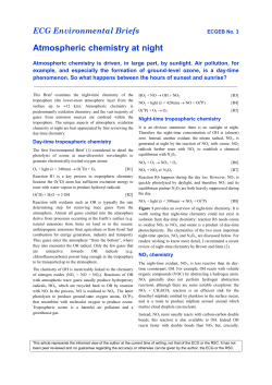 Atmospheric chemistry at night