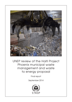 UNEP review of the Haiti Project Phoenix municipal waste