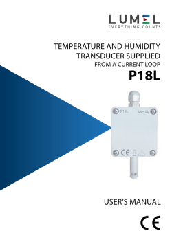 temperature and humidity transducer supplied user`s manual