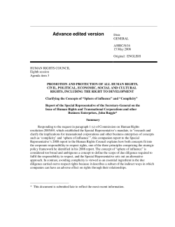 Clarifying the Concepts of &ldquo;Sphere of influence&rdquo; and &ldquo;Complicity&rdquo;