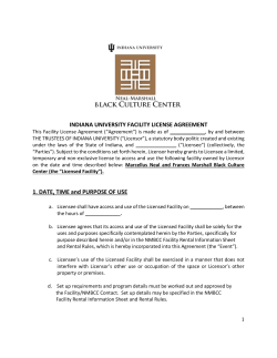 Facility license agreement - Neal