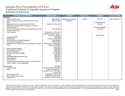 Delaw Tradit Sched ware River P tional Prope dule of Insu Port