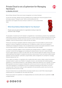 Private Cloud is not a Euphemism for Managing