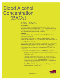 Blood Alcohol Concentration (BACs)