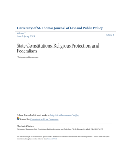 State Constitutions, Religious Protection, and Federalism