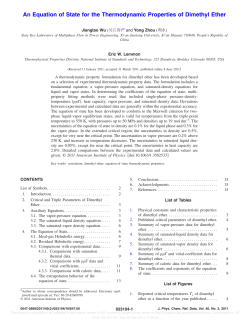 An Equation of State for the Thermodynamic Properties of