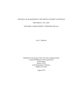 THE ROLE OF QUAKERISM IN THE INDIANA WOMEN`S