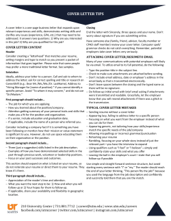Cover Letter Writing Strategies