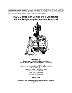 IADC Contractor Compliance Guidelines OSHA Respiratory