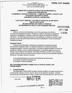 Corrective Action Planning