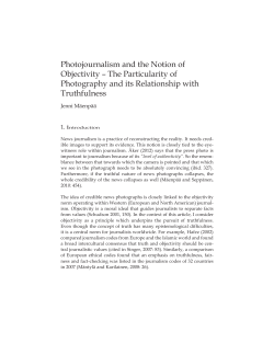 Photojournalism and the Notion of Objectivity