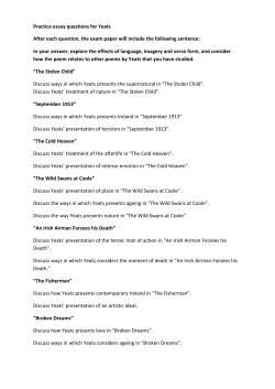 Practice essay questions for Yeats After each question, the exam